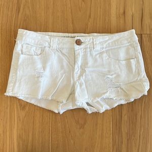 Mossimo white jean short shorts size 7 distressed jean shorts